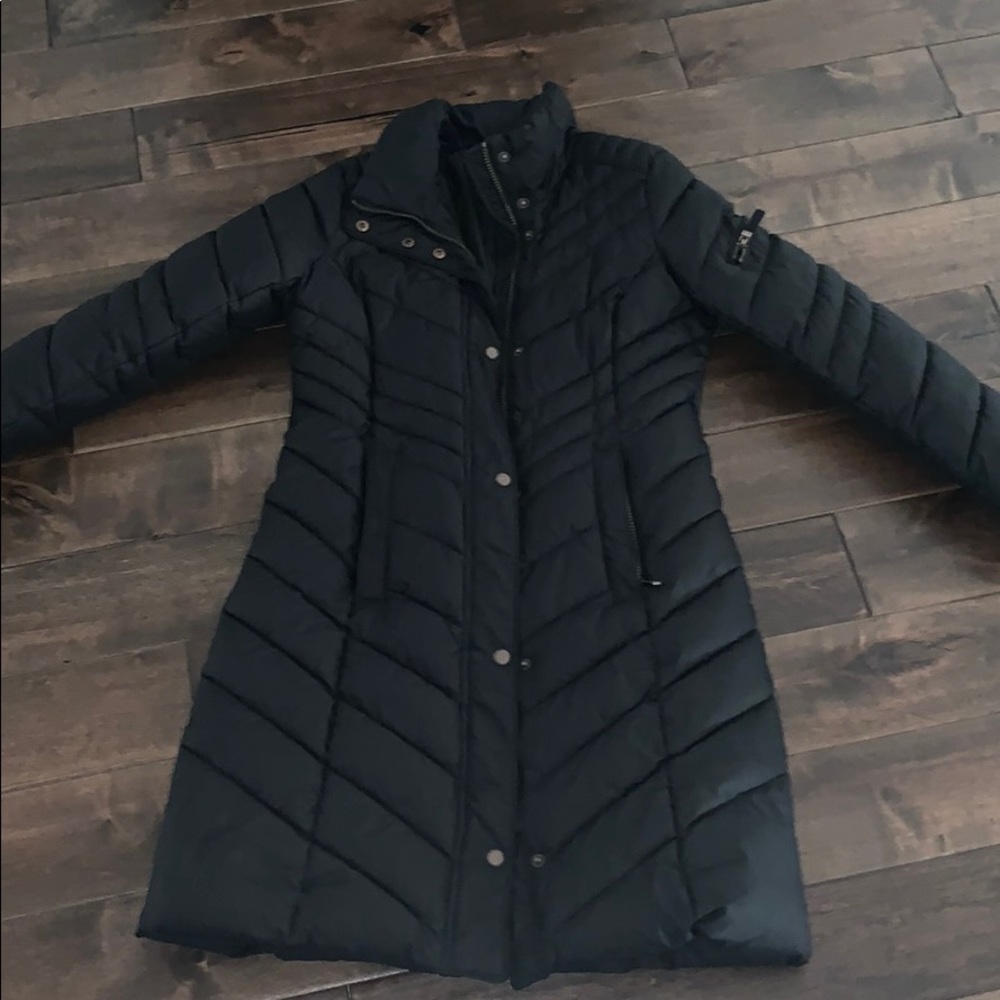 Black parka coat